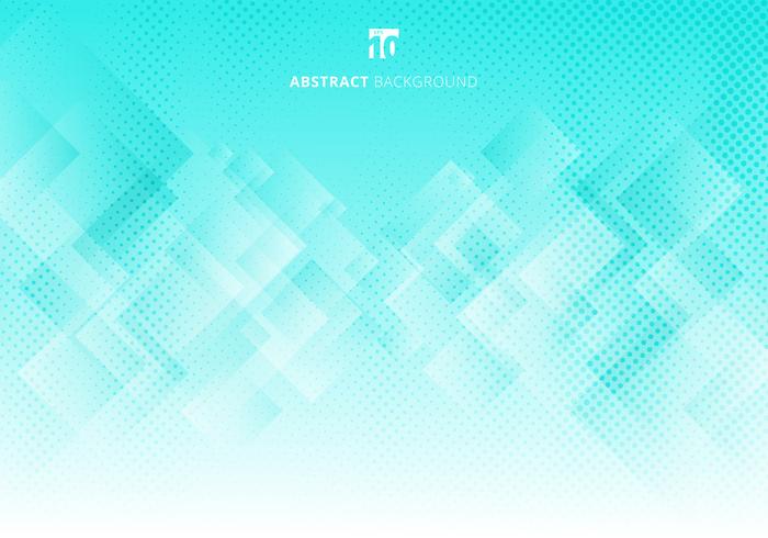 Abstract elegant squares shapes pattern overlay layer geometric white and green gradient color background with halftone texture. vector