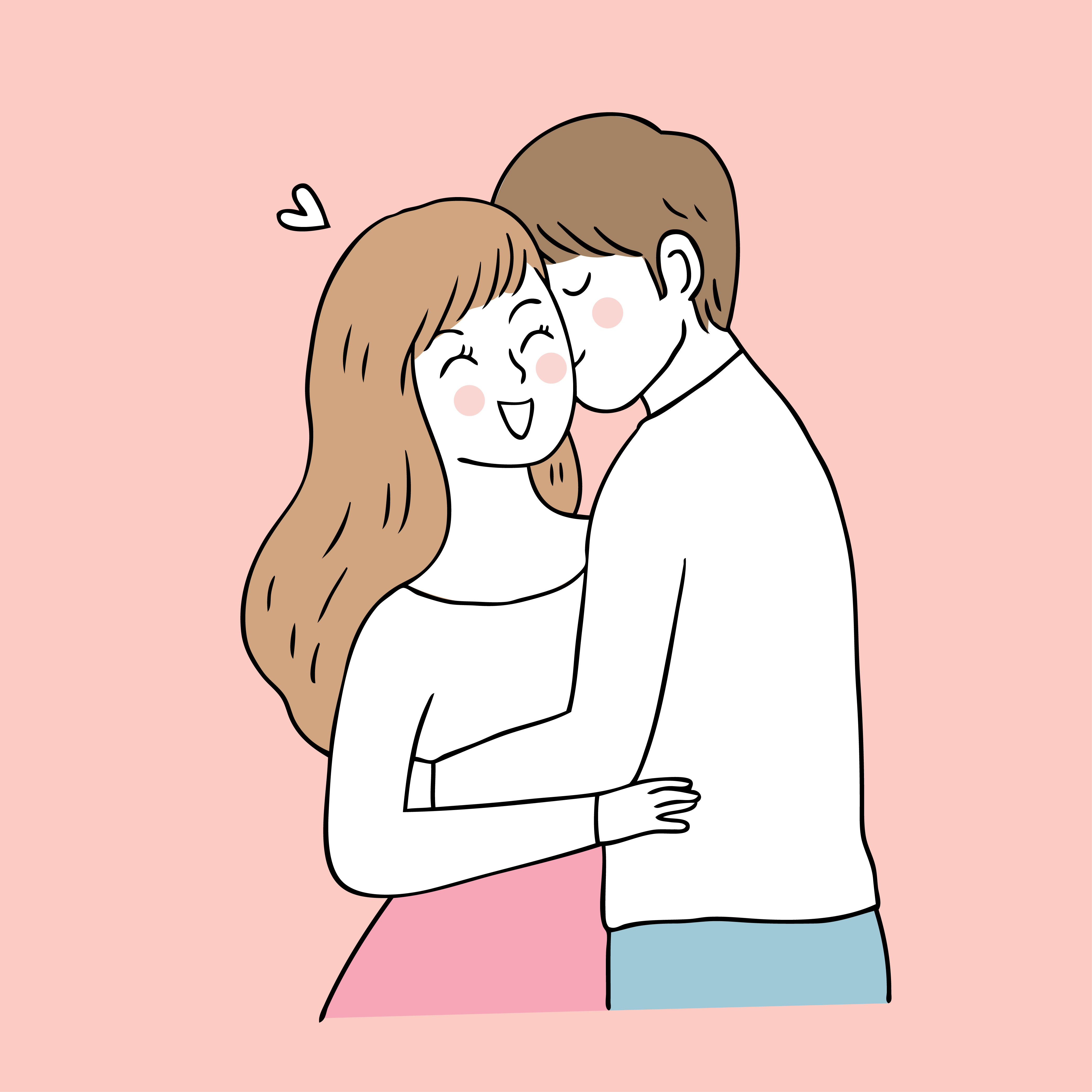 Cartoon cute Valentine's Day couple kiss vector. 621448 Vector Art at