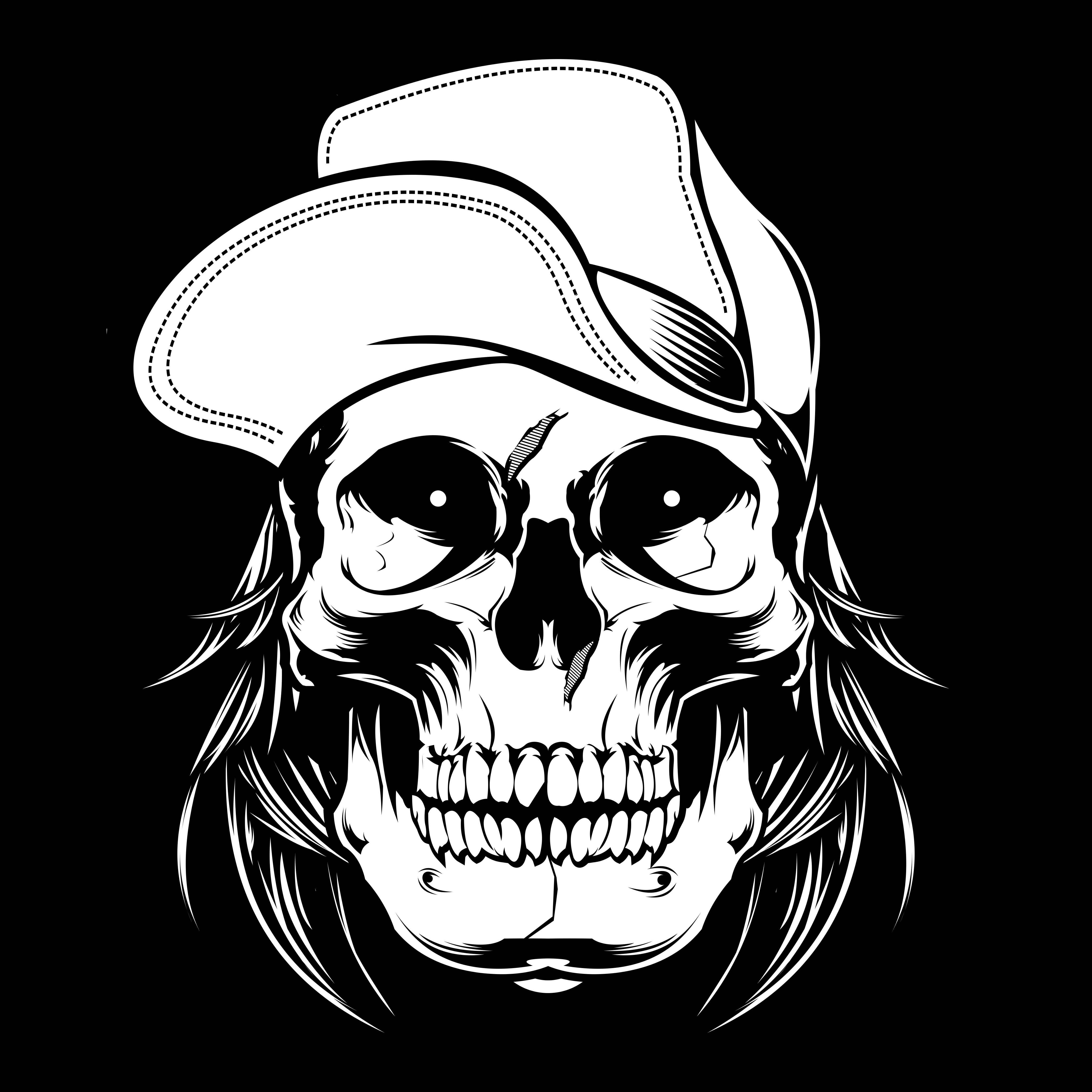 Download skull wearing cap .vector hand drawing,Shirt designs ...