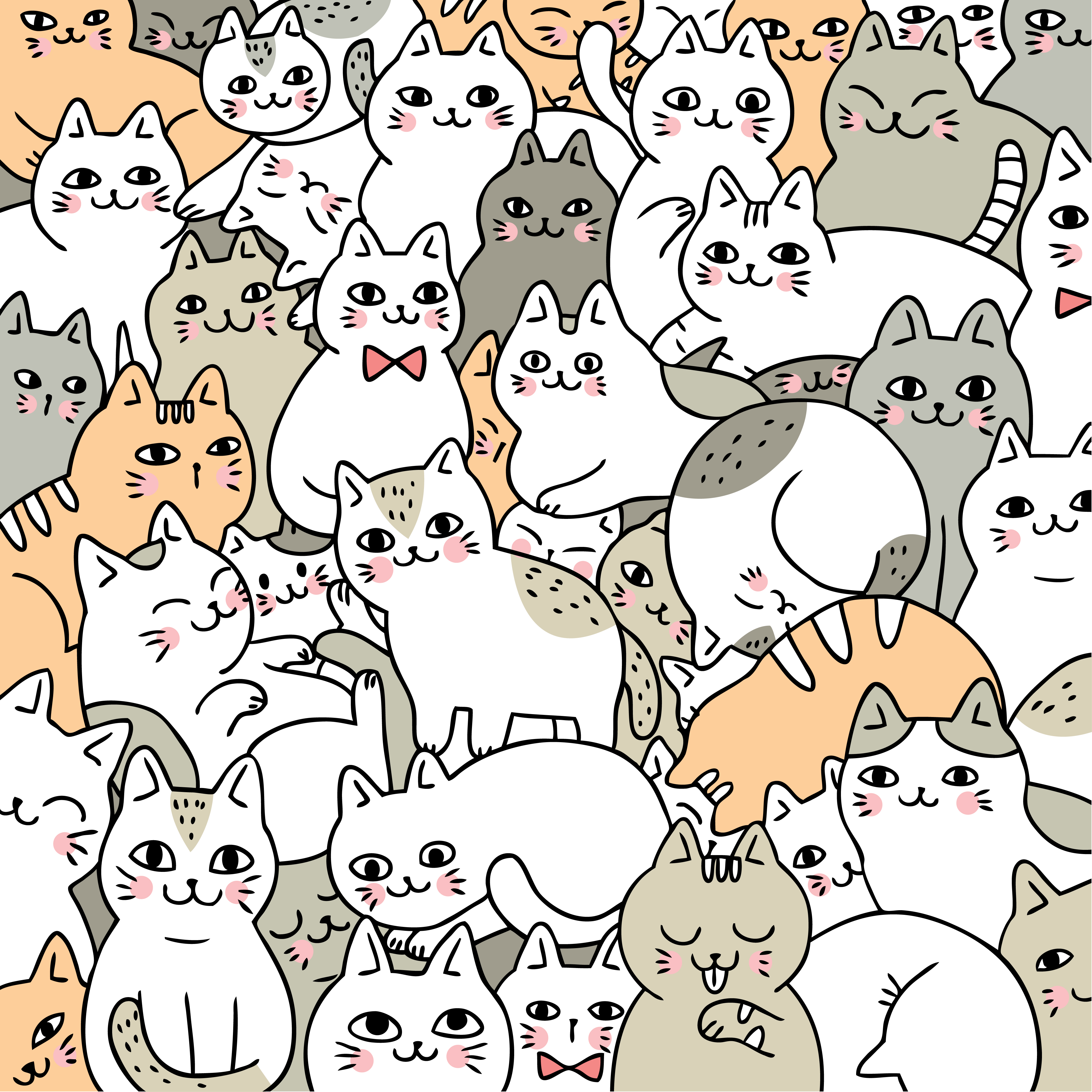 Cartoon cute doodle cats vector. 621464 Vector Art at Vecteezy