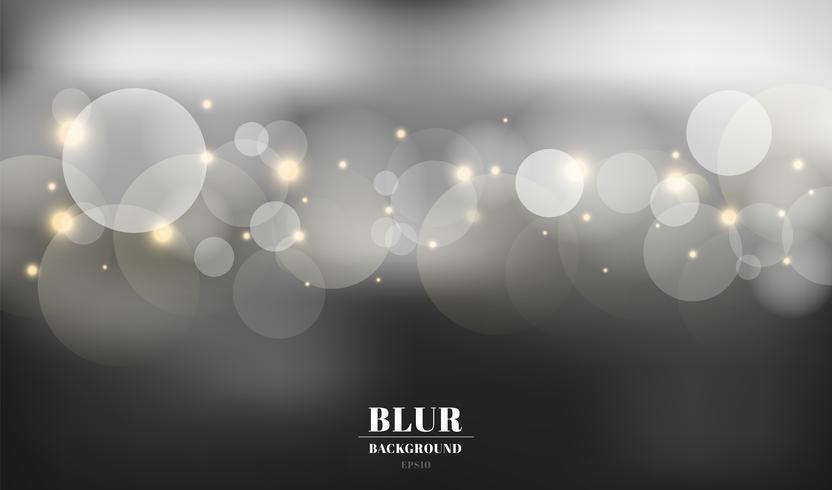 Abstract black blurred background with bokeh and gold sparkles. You can use for card, flyer, invitation, placard, voucher. vector