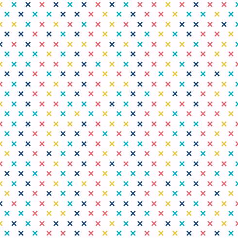 Abstract cross pattern colorful on white background. Geometric memphis plus signs. vector