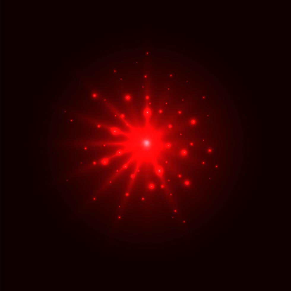 Abstract red glow light burst explosion with magic bright sparkle