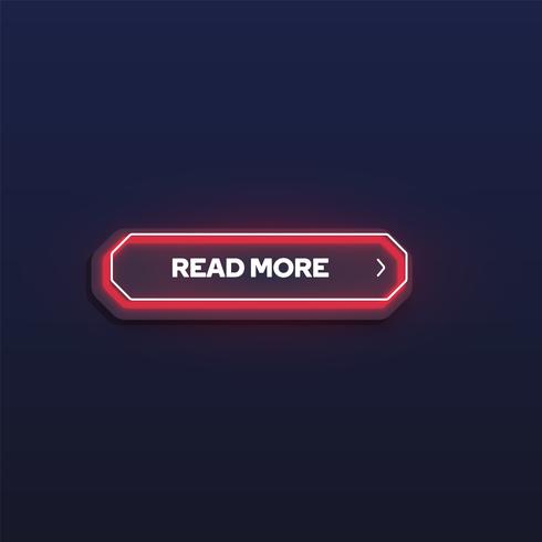 Colorful shining neon button, vector illustration