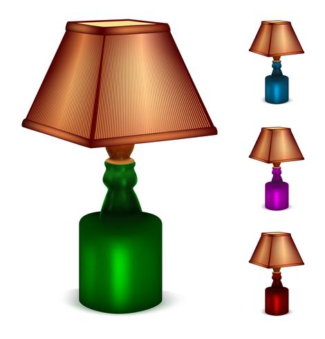 Multicolor set of table lamps vector