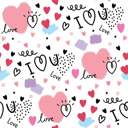 Abstract sweet love  painting seamless pattern vector. vector