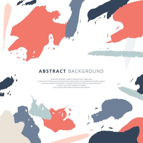 Abstract shapes art brush splash pattern pastels color on white background. vector