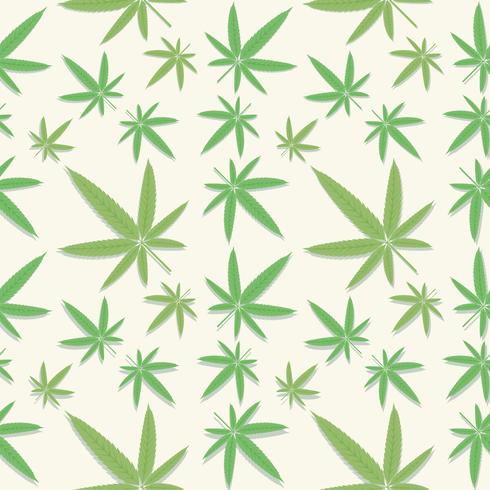 Green cannabis leaves pattern vector
