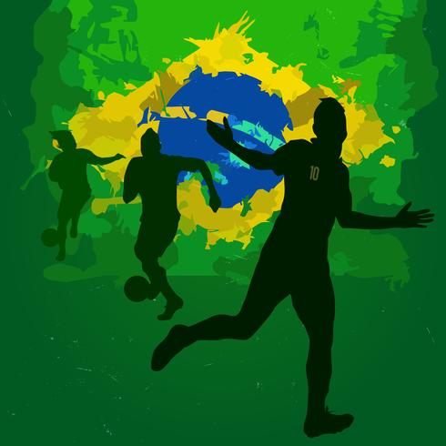 soccer brazil silhouettes vector