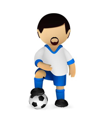 Soccer player with a ball vector