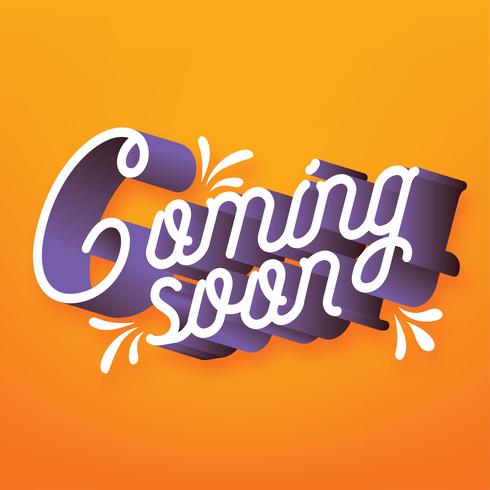 Próximamente diseño de tipografía vectorial vector