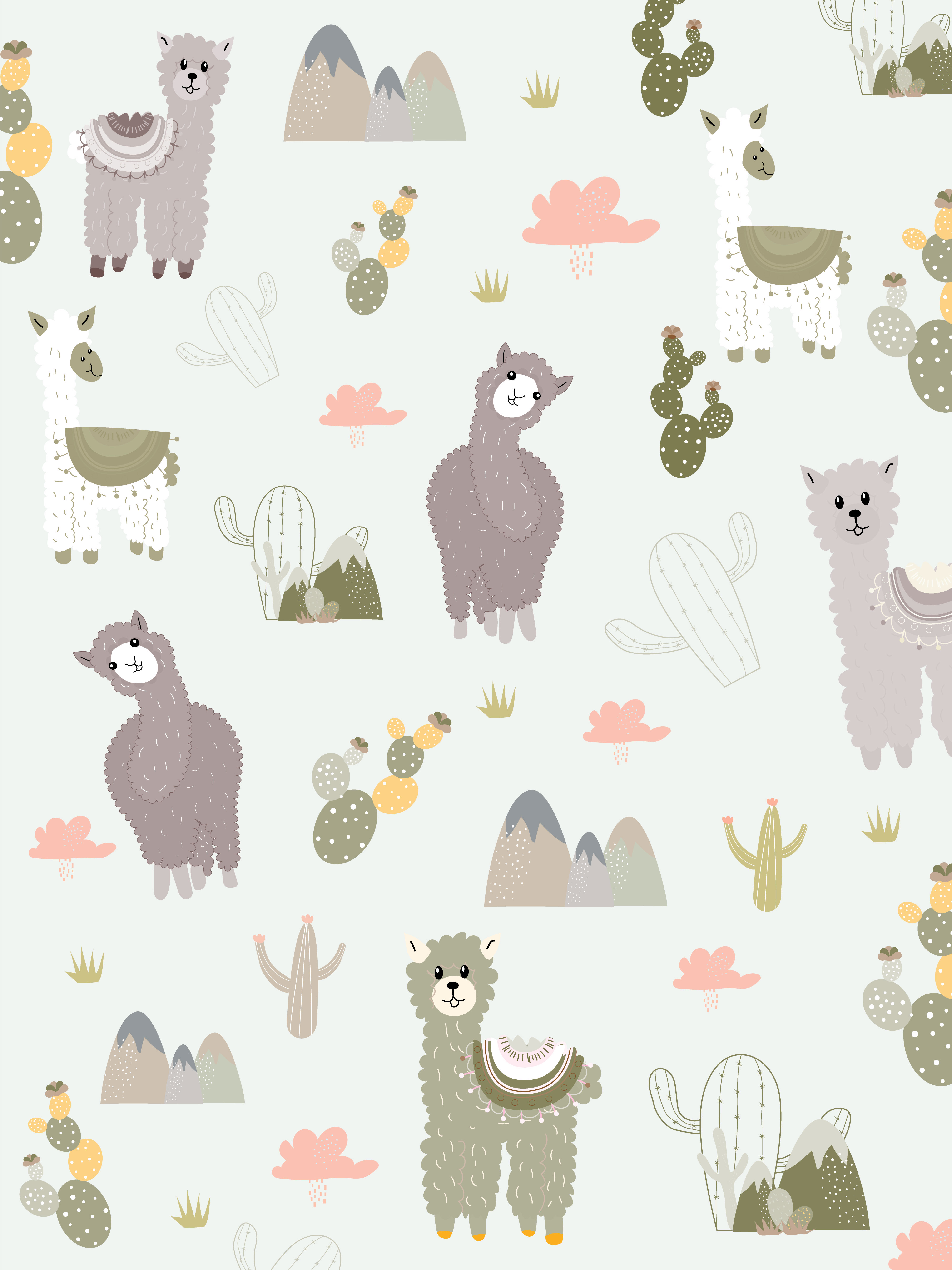 Llama and Cactus Clipart Bundle,No Drama Llamas Graphics Set. 621866