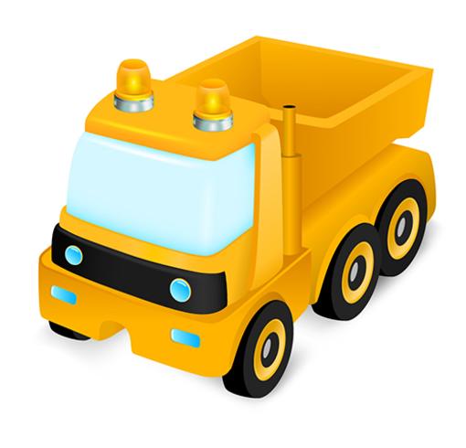 Camión de construcción de juguete vector