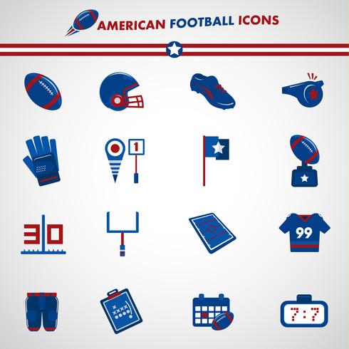 Iconos del fútbol americano vector