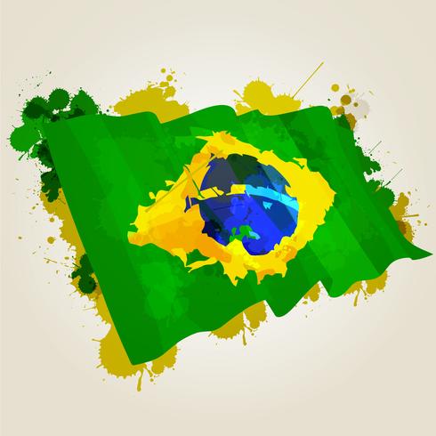 bandera de salpicadura de Brasil vector