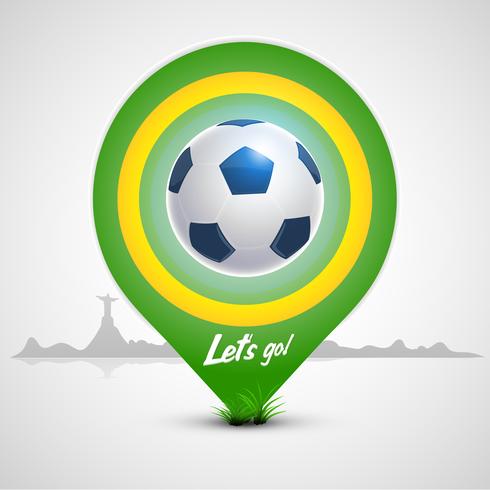Green pointer soccer ball vector
