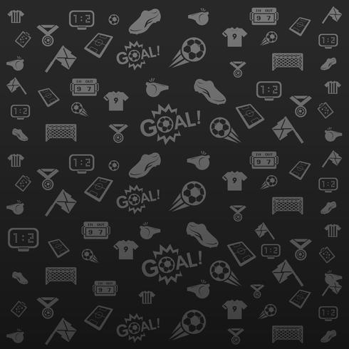 Fondo de iconos de fútbol negro vector