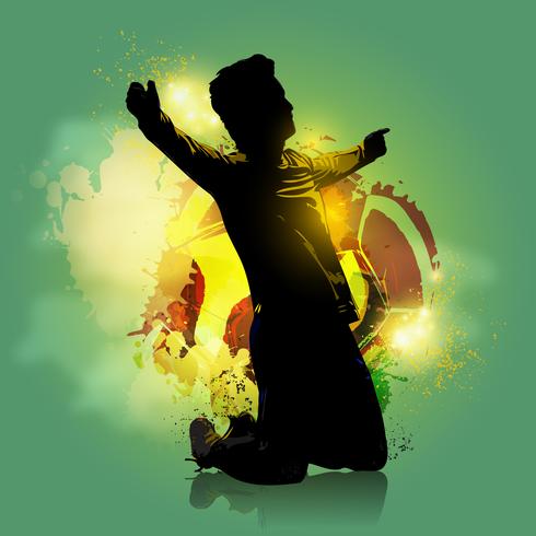 soccer player goal colorful background vector