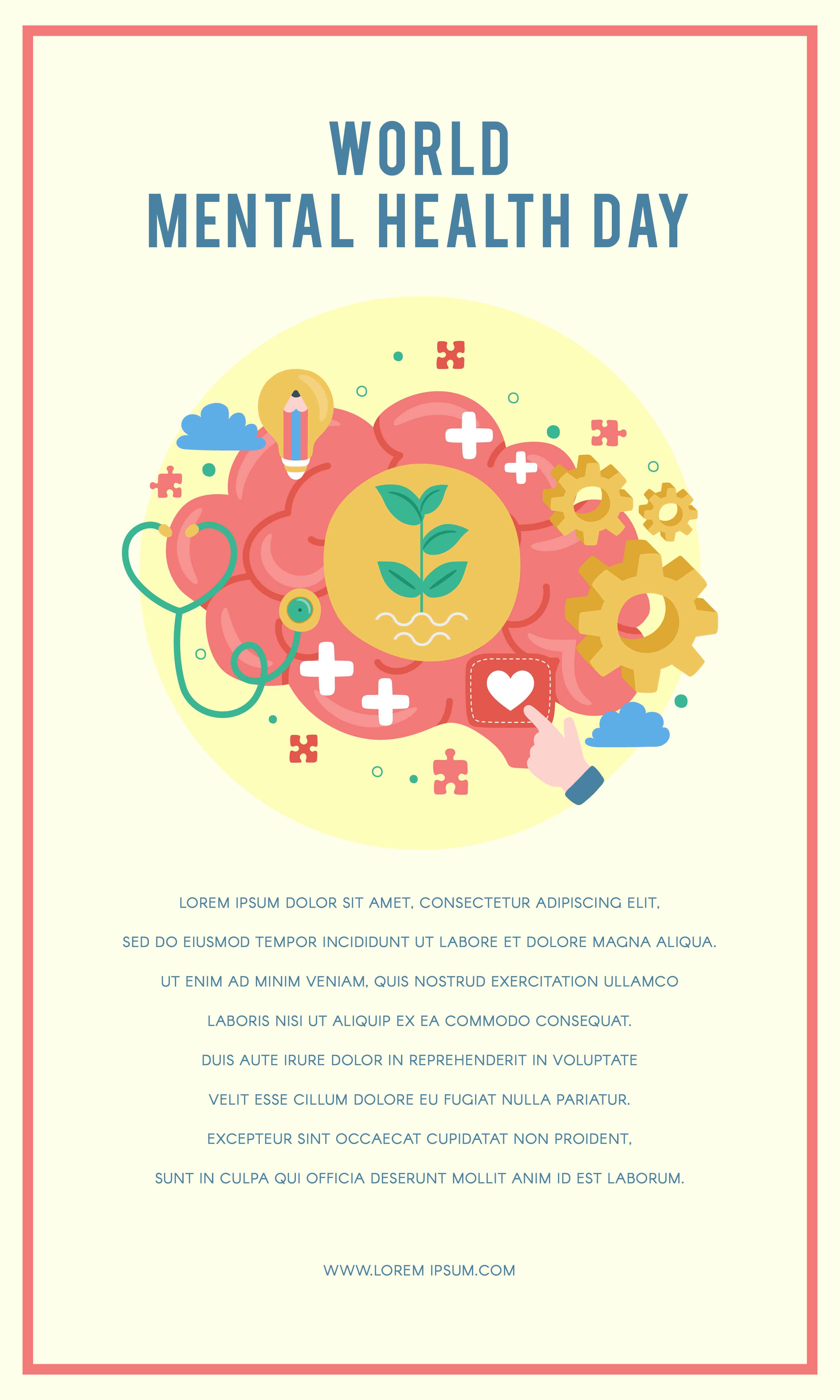 World Mental Health Day Poster. Mental Growth. Clear your Mind ...