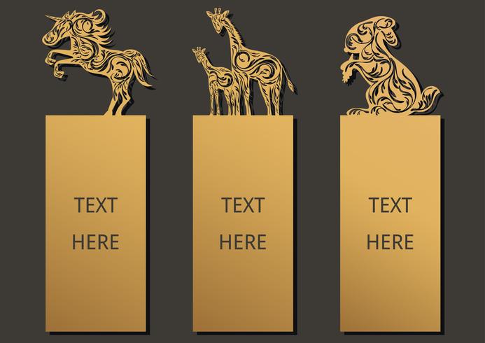 Bookmark animals set vector