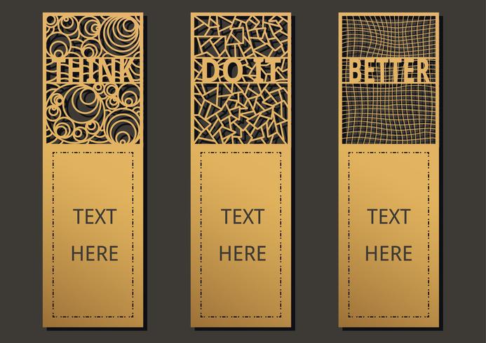 Bookmark wording set vector