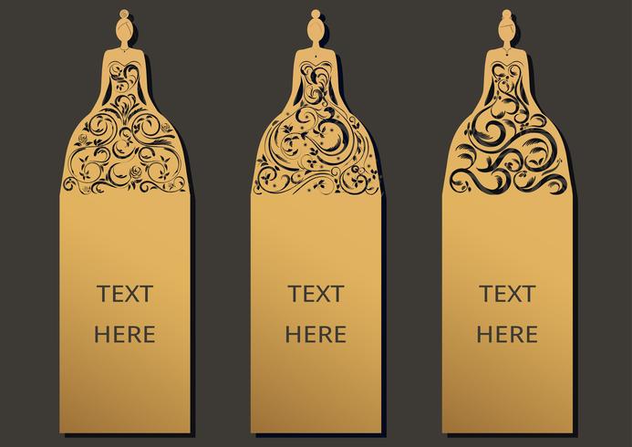 Bookmark wedding set vector