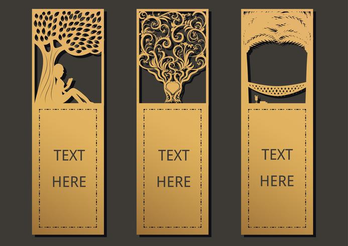 Bookmark trees set vector
