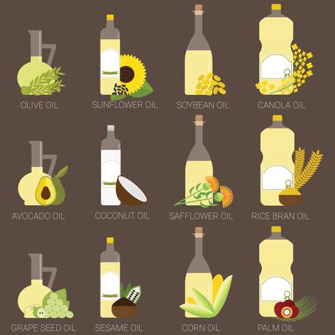 Aceites de cocina vector