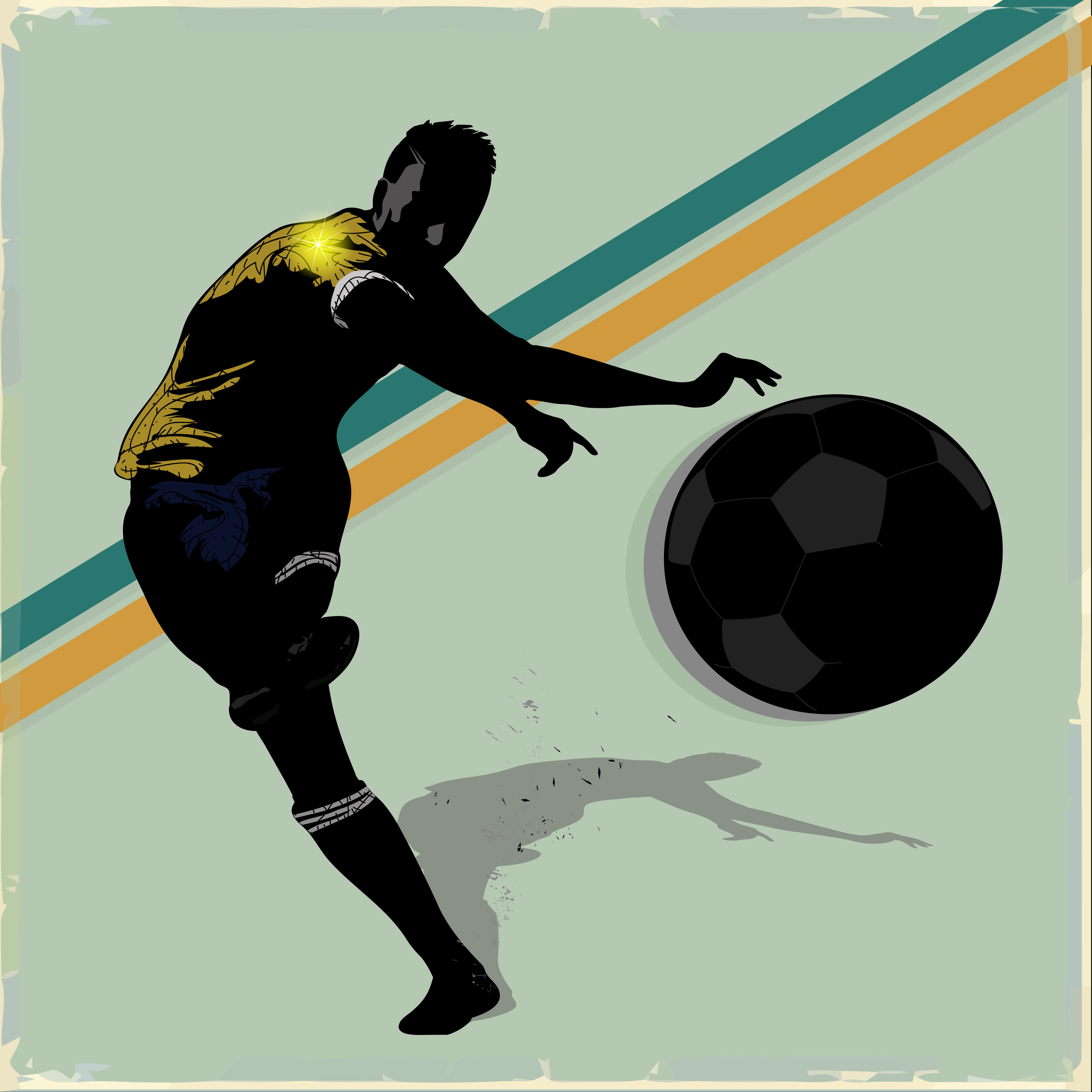 Retro soccer player shooting 622205 - Download Free Vectors, Clipart