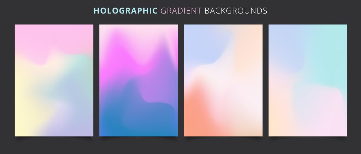 Template holographic gradients colorful background vector