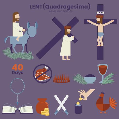 Lent infographic elements vector