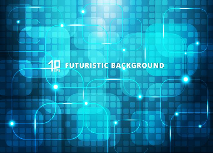 Abstract blue squares virtual technology concept futuristic digital background with space for your text. vector