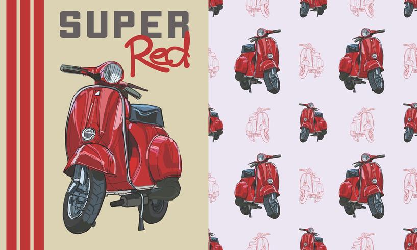 Scooter seamless pattern vector