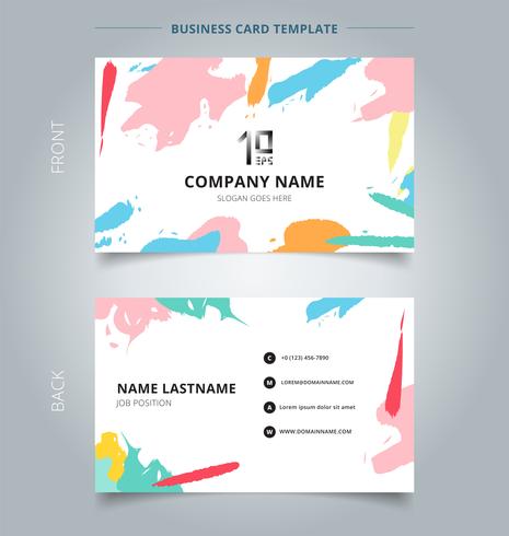 Name card template abstract shapes art pattern pastels color on white background. vector