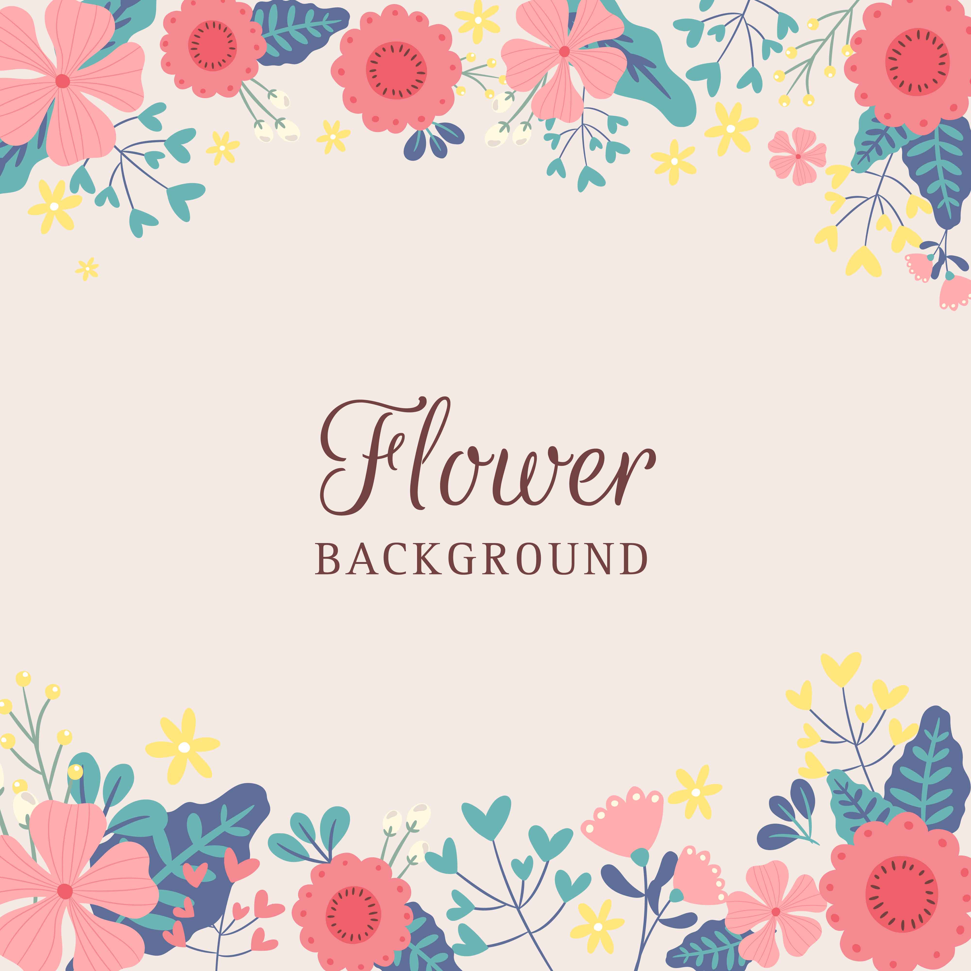 Download Hand drawn Spring Flower Border Background - Vector ...