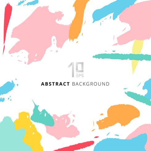 Abstract shapes art pattern pastels color on white background. vector