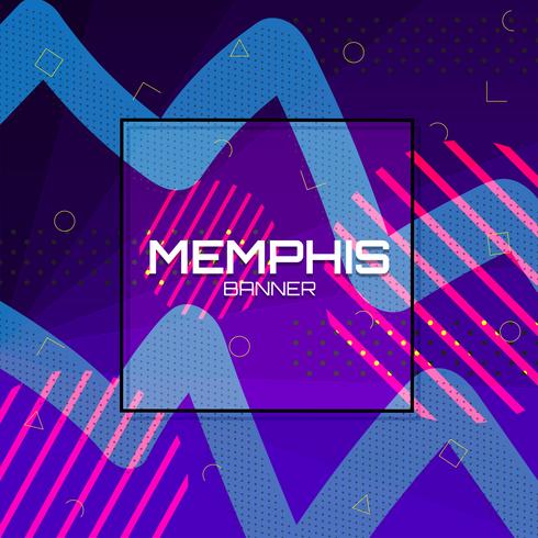 Memphis Background Template vector