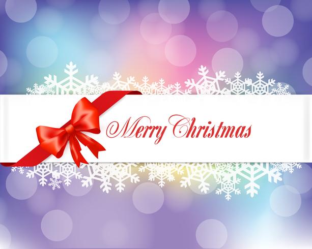 Red ribbons Merry Chrismas banner vector