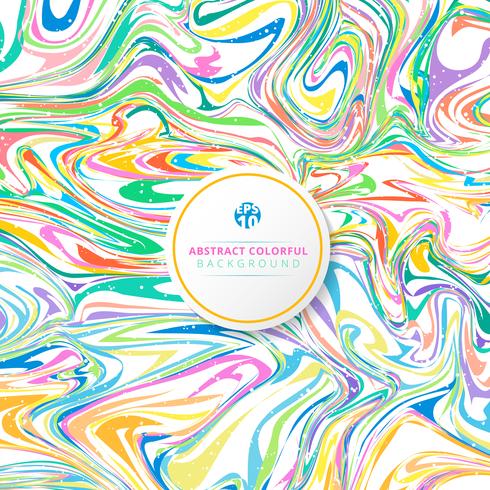 Abstract wavy striped colorful bright ink painted background. vector