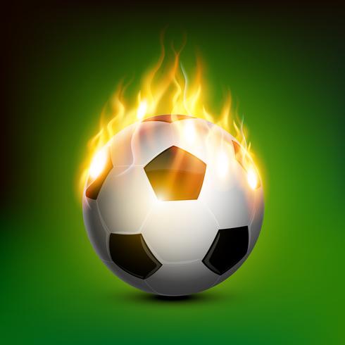 soccer ball on fire vector