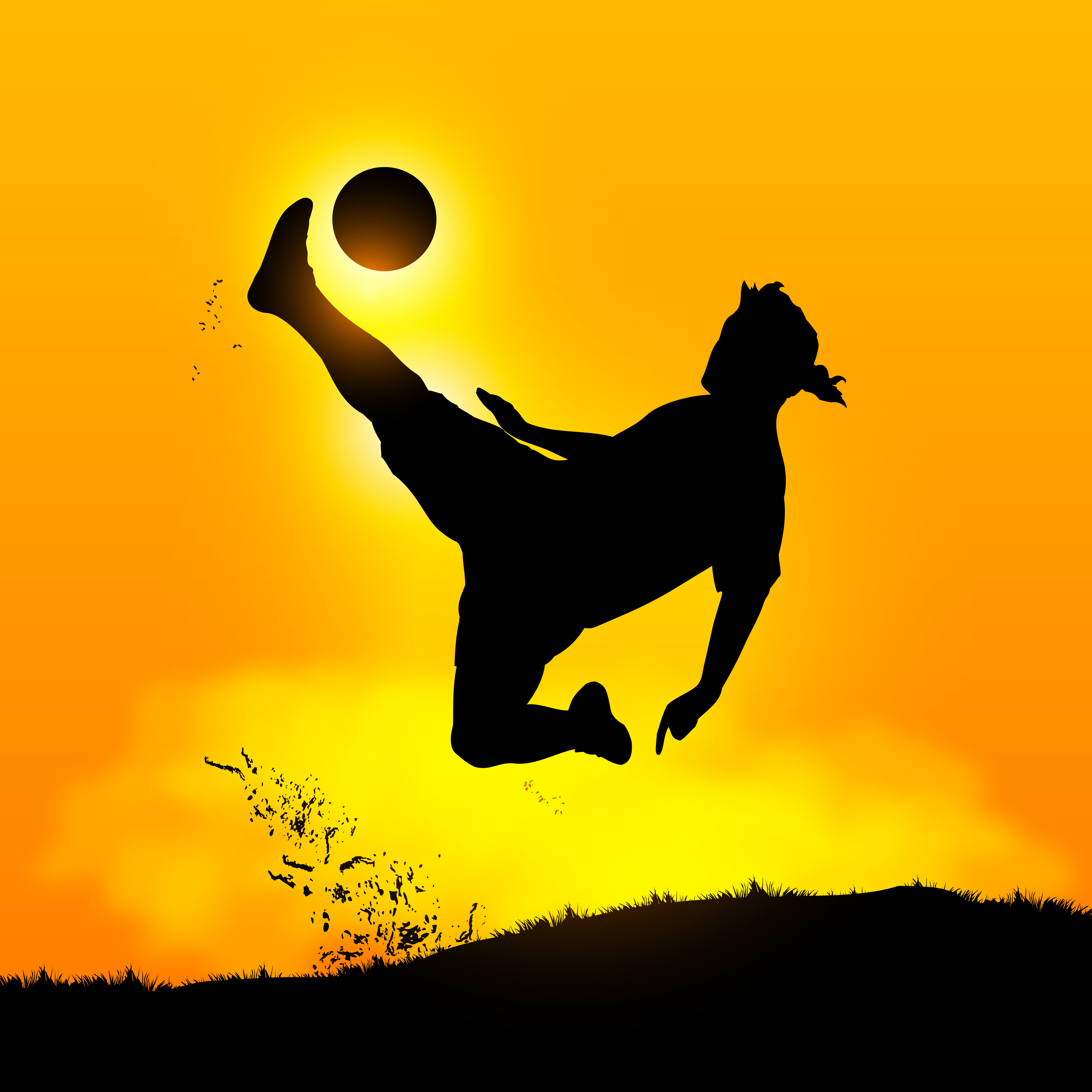 soccer player over head kick 622506 Vector Art at Vecteezy