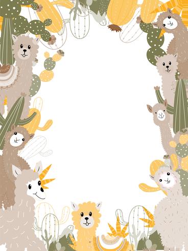 Llama y Cactus Clipart Bundle, No Drama Llamas Graphics Set. vector