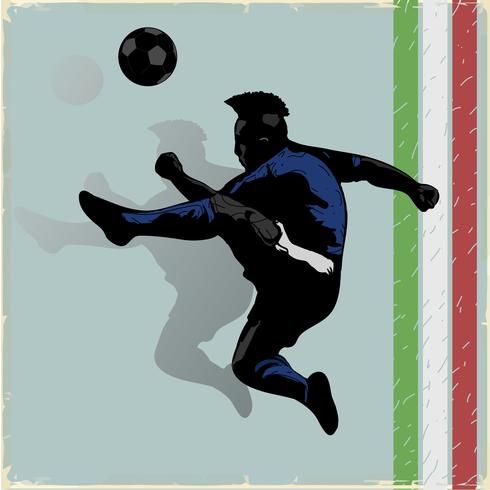 Retro Soccer player Jumping vector