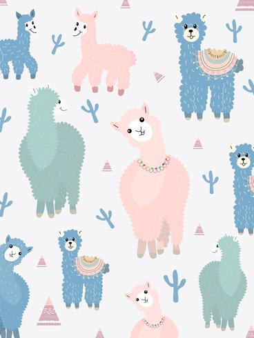 Llama and Cactus Clipart Bundle,No Drama Llamas Graphics Set. vector