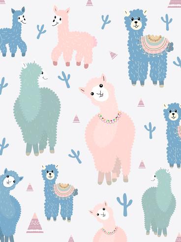 Llama y Cactus Clipart Bundle, No Drama Llamas Graphics Set. vector