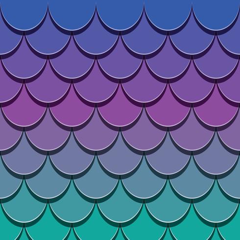 Mermaid tail pattern. Paper cut out 3d fish skin background. Bright spectrum colors. vector