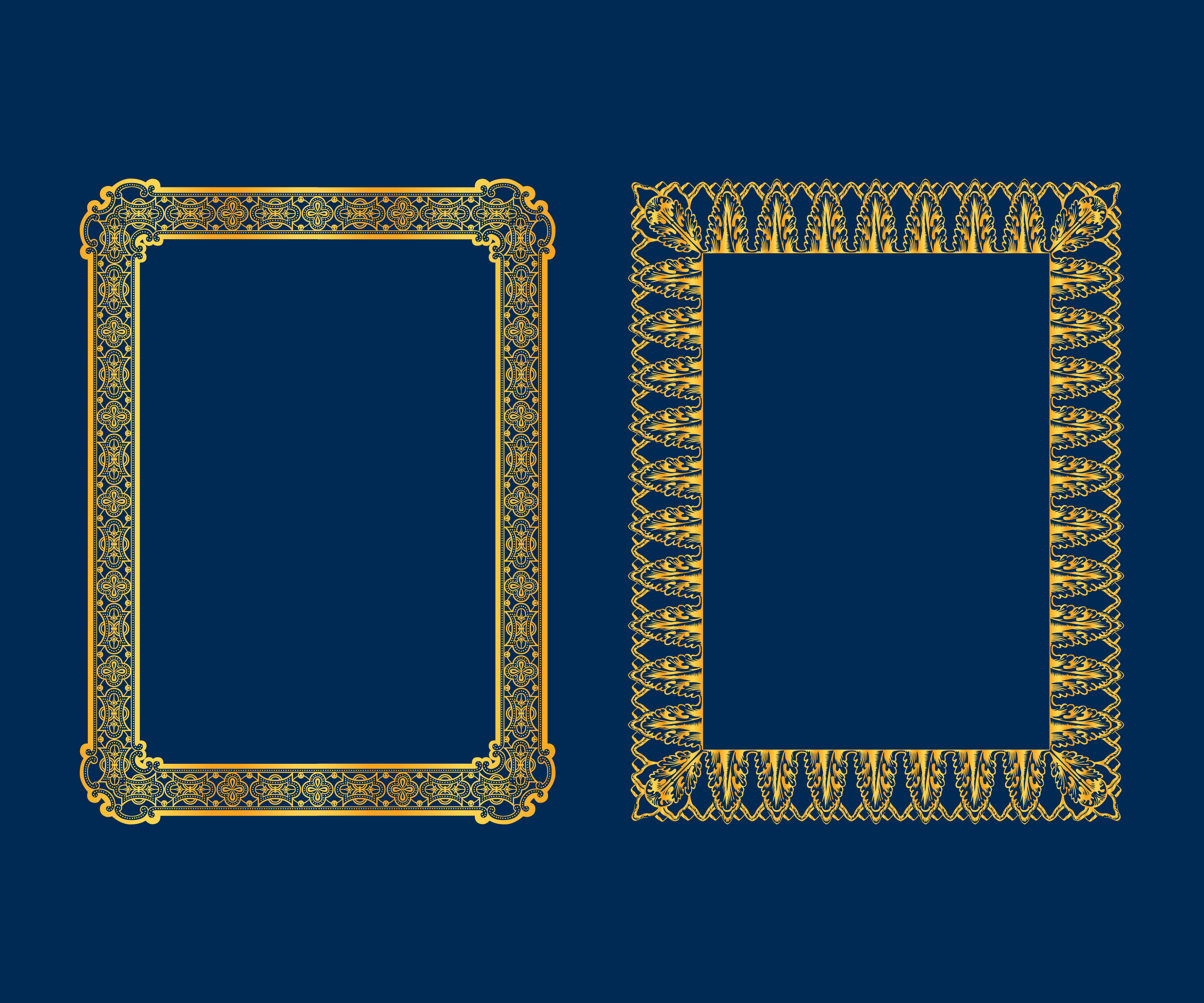 Set of luxury Decorative vintage frames and borders set,Gold photo