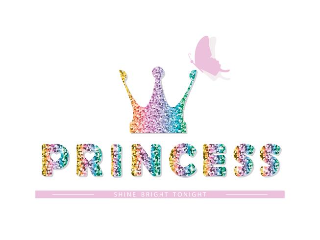 Princess. For birthday, baby shower, clothes and posters design. Vector