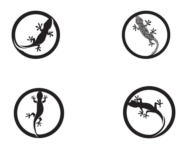 Lizard Chameleon Gecko Silhouette black vector