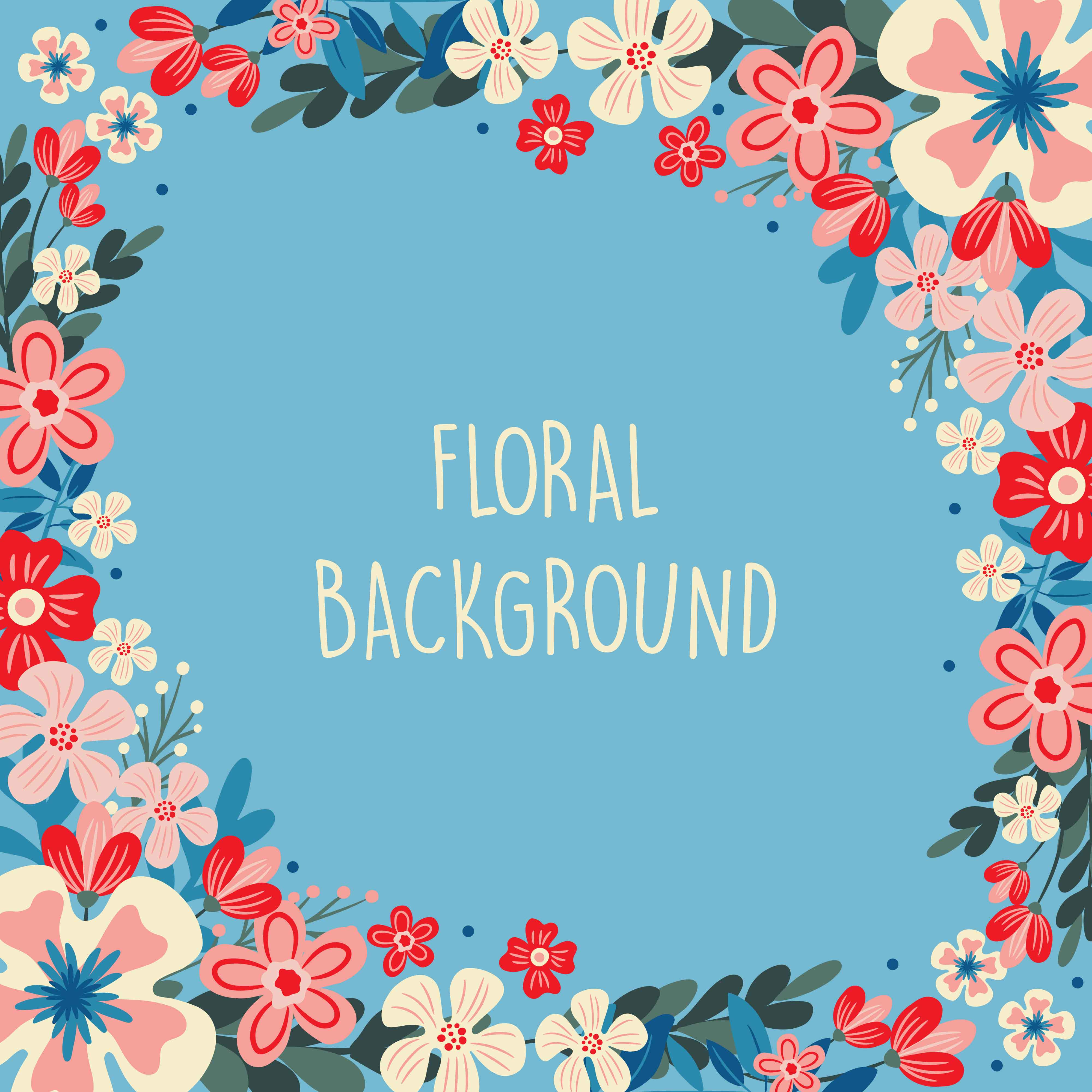 spring flower floral border wreath background printed